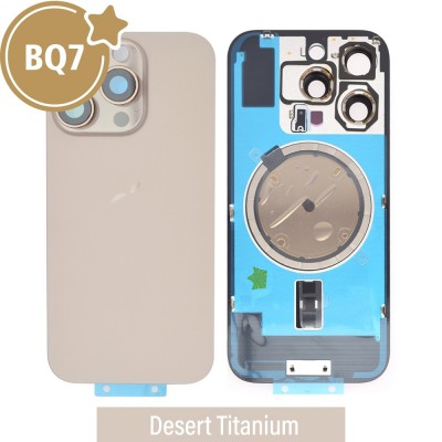 BQ7 Rear Cover Glass with Camera Lens Glass and Magsafe Magnet for iPhone 16 Pro-Desert Titanium