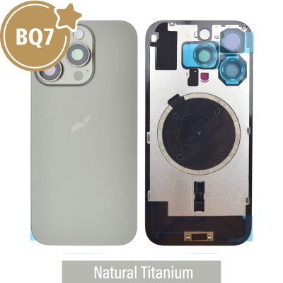 BQ7 Rear Cover Glass with Camera Lens Glass and Magsafe Magnet for iPhone 16 Pro-Natural Titanium