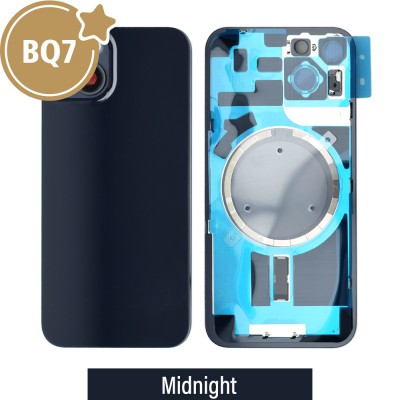 BQ7 Rear Cover Glass with Camera Lens Glass and Magsafe Magnet for iPhone 14 (NO LOGO)-Midnight