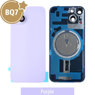 BQ7 Rear Cover Glass with Camera Lens Glass and Magsafe Magnet for iPhone 14 (NO LOGO)-Purple