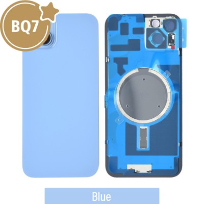 BQ7 Rear Cover Glass with Camera Lens Glass and Magsafe Magnet for iPhone 14 Plus (NO LOGO)-Blue