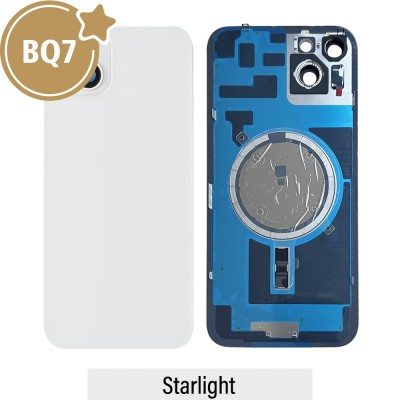 BQ7 Rear Cover Glass with Camera Lens Glass and Magsafe Magnet for iPhone 14 Plus (NO LOGO)-Starlight