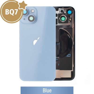 BQ7 Rear Cover Glass with Camera Lens Glass and Wireless Flex iPhone 14-Blue
