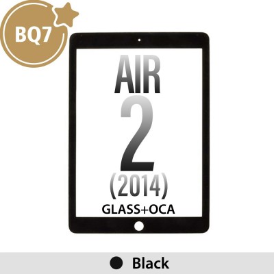 Front Screen Outer Glass With OCA for iPad Air 2 (BQ7)-Black