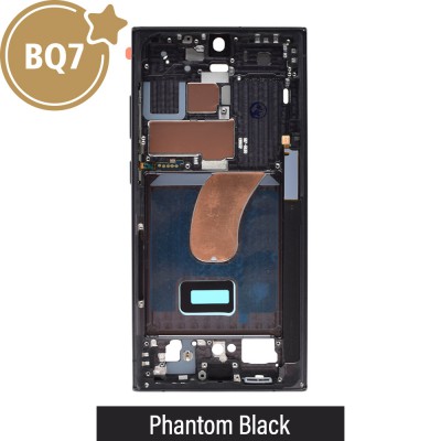 BQ7 Chassis Mid Frame Cover Replacement Assembly for Samsung Galaxy S23 Ultra S918E-Phantom Black (EUROPEAN VERSION)