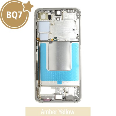 BQ7 Chassis Mid Frame Cover Replacement Assembly for Samsung Galaxy S24 S921E-Amber Yellow (EUROPEAN VERSION)