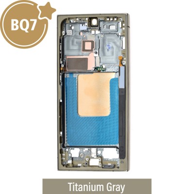 BQ7 Chassis Mid Frame Cover Replacement Assembly for Samsung Galaxy S24 Ultra S928E-Titanium Gray (EUROPEAN VERSION)