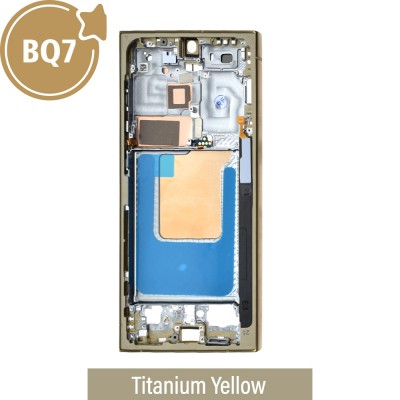 BQ7 Chassis Mid Frame Cover Replacement Assembly for Samsung Galaxy S24 Ultra S928E-Titanium Yellow (EUROPEAN VERSION)
