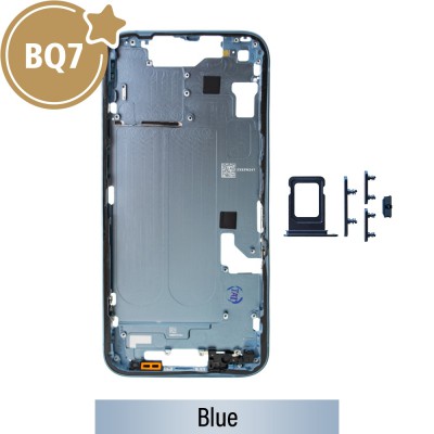BQ7 Chassis Mid Frame Cover Replacement Assembly for iPhone 14-Blue (With SIM Tray Version)