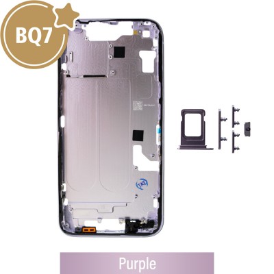 BQ7 Chassis Mid Frame Cover Replacement Assembly for iPhone 14-Purple (With SIM Tray Version)