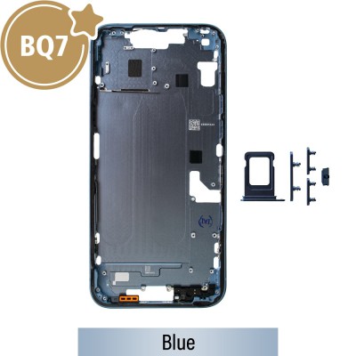BQ7 Chassis Mid Frame Cover Replacement Assembly for iPhone 14 Plus-Blue (With SIM Tray Version)