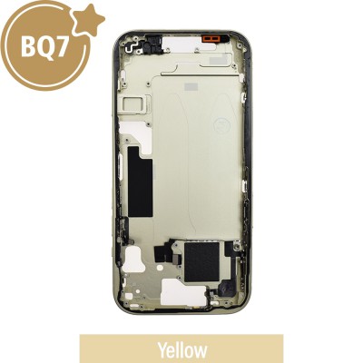 BQ7 Chassis Mid Frame Cover Replacement Assembly for iPhone 15-Yellow (With SIM Tray Version)