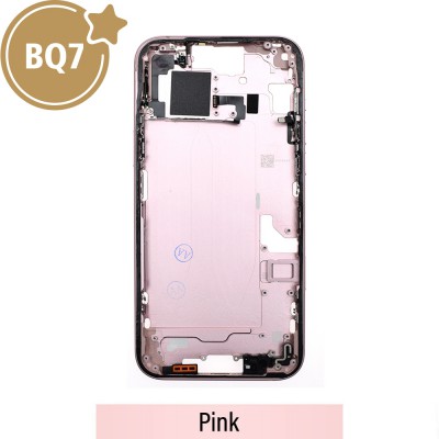 BQ7 Chassis Mid Frame Cover Replacement Assembly for iPhone 15 Plus-Pink (With SIM Tray Version)