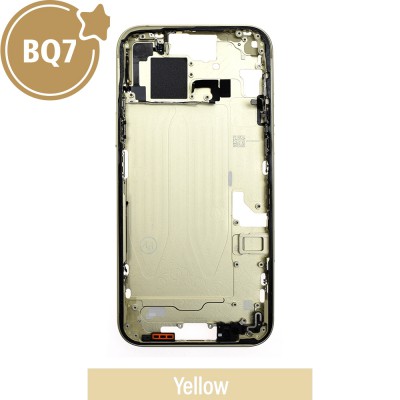 BQ7 Chassis Mid Frame Cover Replacement Assembly for iPhone 15 Plus-Yellow (With SIM Tray Version)