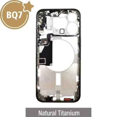 BQ7 Chassis Mid Frame Cover Replacement Assembly for iPhone 15 Pro Max-Natural Titanium (With SIM Tray Version)