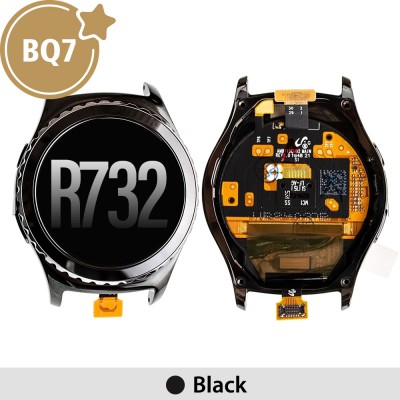 Samsung Gear S2 classic R732 BQ7 LCD Screen Replacement (As the same as service pack, but not from official Samsung)-Black