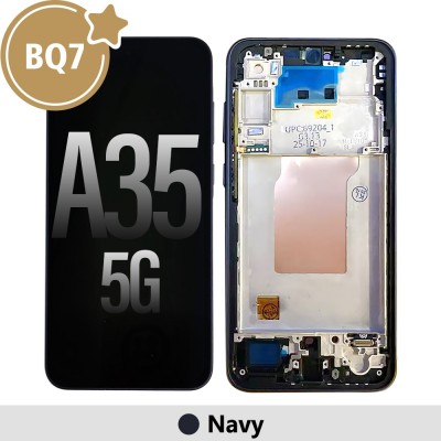 Samsung Galaxy A35 5G A356B BQ7 LCD Assembly Replacement with Frame-Navy (As the same as service pack, but not from official Samsung)