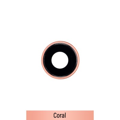 AMPLUS Rear Camera Lens with Bezel for iPhone XR-Coral