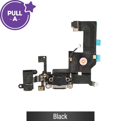 Charging Port Flex Cable for iPhone 5 (PULL-A)-Black