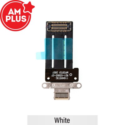 AMPLUS Charging Port with Flex Cable for iPad Pro 12.9 (2021) / (2022) / Pro 11 (2021) / (2022)-White