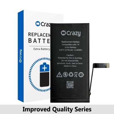 Crazy Improved Quality- iPhone 14 Replacement Battery with Adhesive Strips 3279mAh (TI CHIP: TI 27546-A3 IC) (Cheapest Price)