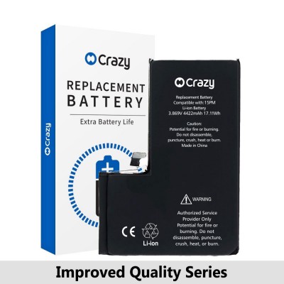 Crazy Improved Quality- iPhone 15 Pro Max Replacement Battery with Adhesive Strips 4422mAh (TI CHIP: 27546) (Cheapest Price)