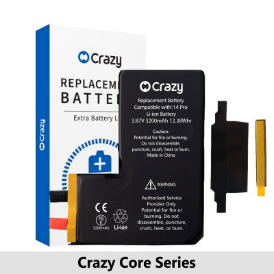 Crazy Core Series-iPhone 14 Pro Replacement Battery Core  with Adhesive Strips 3200mAh 