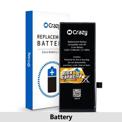 iPhone 8 Plus Replacement Battery with Adhesive Strips 2990mAh (High Capacity + TI CHIP: 27546)