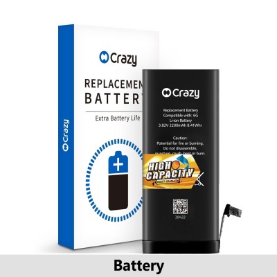 iPhone 6 Replacement Battery with Adhesive Strips 2200mAh (High Capacity + TI CHIP: 27546)