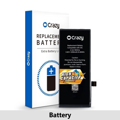 iPhone 8 Replacement Battery with Adhesive Strips 2200mAh (High Capacity + TI CHIP: 27546)