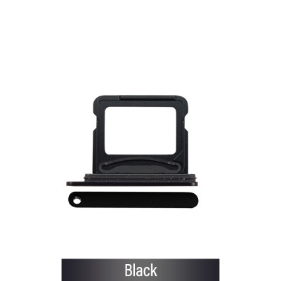Dual SIM Card Tray for iPhone 16 / 16 Plus-Black (Compatible with Single SIM Phones and Dual SIM Phones)