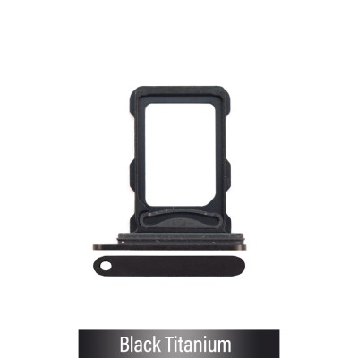 Dual SIM Card Tray for iPhone 16 Pro / 16 Pro Max- Black Titanium (Compatible with Single SIM Phones and Dual SIM Phones)