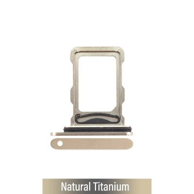 Dual SIM Card Tray for iPhone 16 Pro / 16 Pro Max- Natural Titanium (Compatible with Single SIM Phones and Dual SIM Phones)