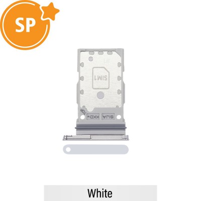 Dual SIM Card Tray for Samsung Galaxy S22 S901B / S22 Plus S906B GH98-47086B (Service Pack)- Phantom White