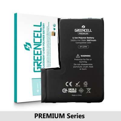 Greencell PREMIUM Series- iPhone 12 Pro Max Replacement Battery with Adhesive Strips 3687mAh (Original Chip & Cell Best Quality in the Market)