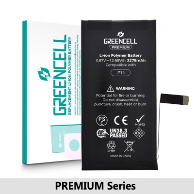 Greencell PREMIUM Series- iPhone 14 Replacement Battery with Adhesive Strips 3279mAh (Original Chip & Cell Best Quality in the Market)