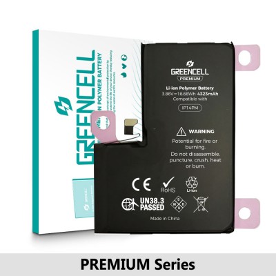 Greencell PREMIUM Series- iPhone 14 Pro Max Replacement Battery with Adhesive Strips 4323mAh (Original Chip & Cell Best Quality in the Market)