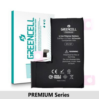 Greencell PREMIUM Series- iPhone 15 Pro Replacement Battery with Adhesive Strips 3274mAh (Original Chip & Cell Best Quality in the Market)