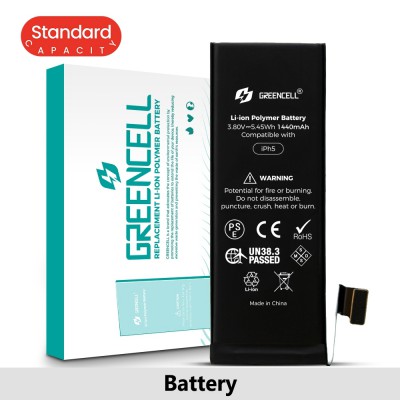 Greencell (Standard Capacity 1440mAh) iPhone 5 Replacement Battery with Adhesive Strips