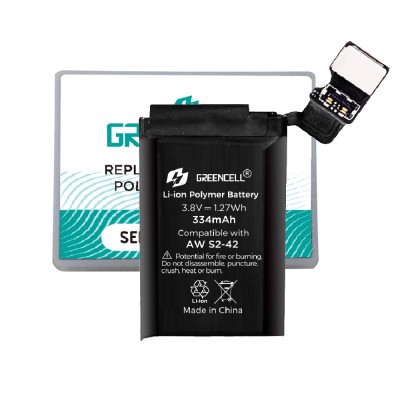 Greencell Apple Watch 2 (42mm) Replacement Battery with Adhesive Strips 334mAh