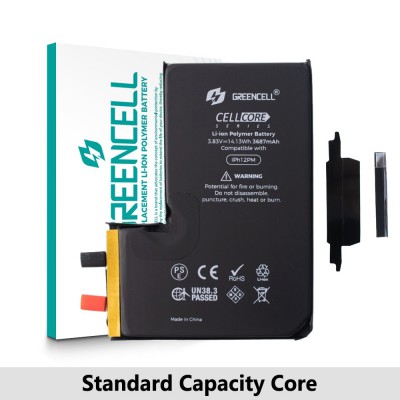 Greencell Core Series- Standard Capacity 3687mAh iPhone 12 Pro Max Replacement Battery Core with Adhesive Strips 