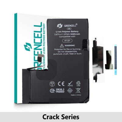 Greencell Crack Series- iPhone 13 Pro CRACK Battery with Adhesive Strips 3095mAh (No Need Soldering & No Need Tag-on)