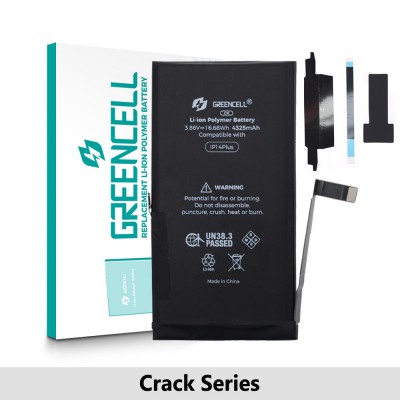 Greencell Cracked Series- iPhone 14 Plus CRACK Battery with Adhesive Strips 4325mAh (No Need Soldering & No Need Tag-on)