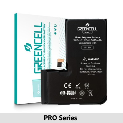 Greencell PRO Series- iPhone 13 Pro Replacement Battery with Adhesive Strips 3095mAh (TI chip -27546-A3 IC & Original Cell)