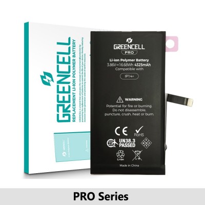 Greencell PRO Series- iPhone 14 Plus Replacement Battery with Adhesive Strips 4325mAh (TI chip -27546-A3 IC & Original Cell)