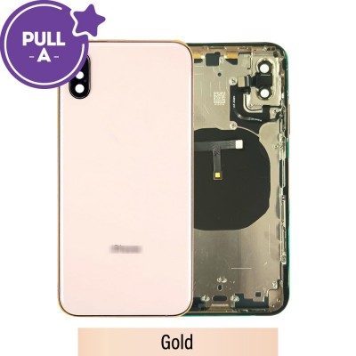 Rear Housing with Small Parts for iPhone XS (PULL-A)-Gold