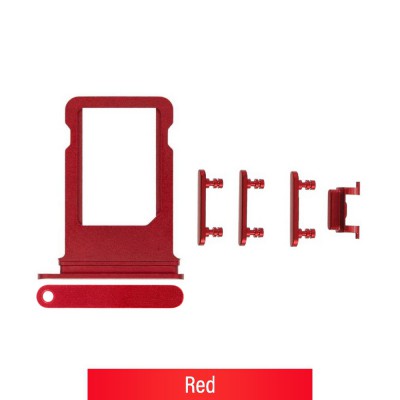 SIM Card Tray and Side Button for iPhone 8 Plus-Red