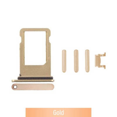 SIM Card Tray and Side Button for iPhone 8 Plus-Gold
