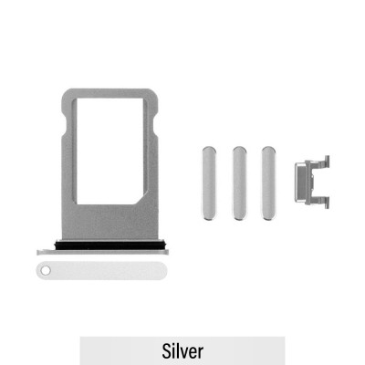 SIM Card Tray and Side Button for iPhone 8 Plus-Silver