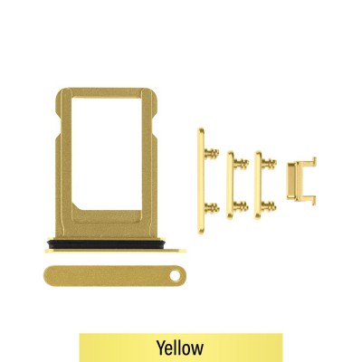 SIM Card Tray and Side Button for iPhone XR-Yellow